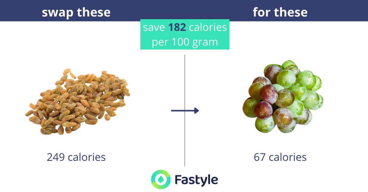 swap dried fruits for fresh ones