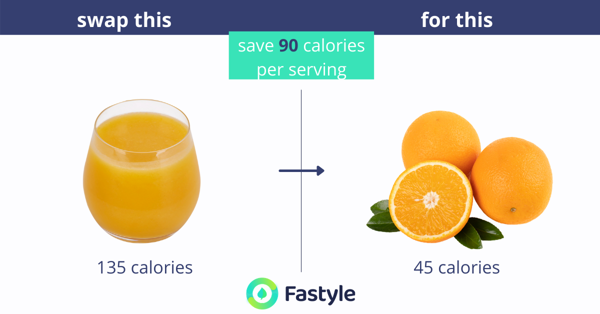 swap fruit juice for fresh fruits